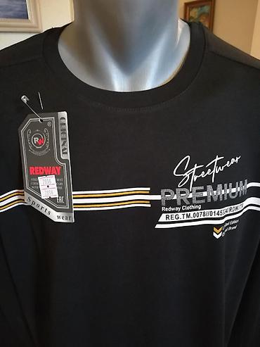 fit: Novi muski pamucni duks Redway u velikim brojevima 3XL 4XL Crni — 2