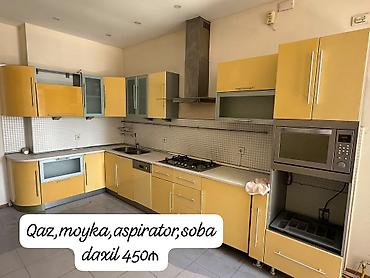 qaz şkafı: Mdf mətbəx mebeli 450₼. Ölçü 6m. Üzərində qaz moyka aspirator soba — 1