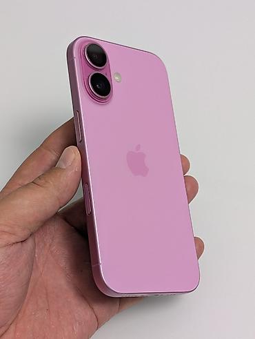 jack a2b: IPhone 16, Б/у, 128 ГБ, Розовый, Чехол, 92 % — 2