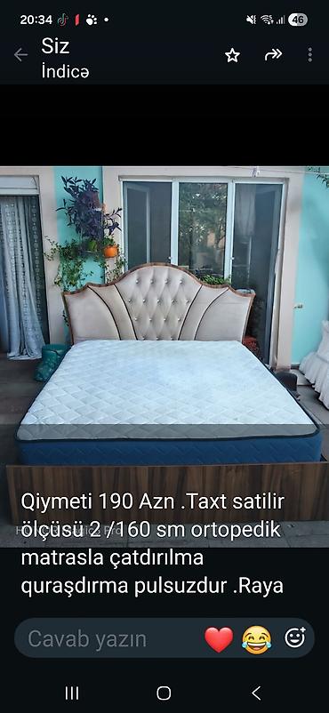 Taxt və ortopedik matras dəsti - Ölçü: 200 x 160 sm (2 x 160 sm) -
