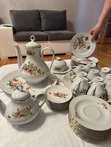 cay: Çay dəsti, rəng - Ağ, Farfor — 1