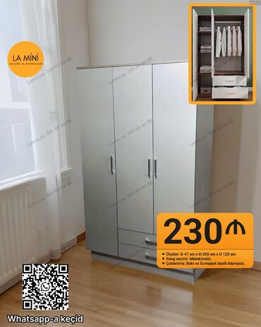 Çarpayılar: Açılan, 3 qapılı Düz dolab, Şifonyer