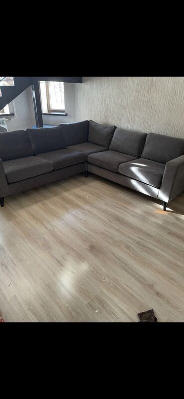 мебель новый: Гарнитур для зала, Диван, цвет - Серый, Б/у