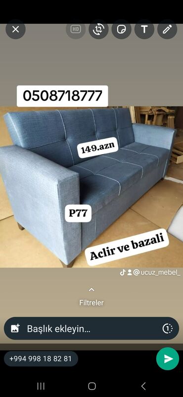 Sifarişlə divanlar: Divan, Parça, Bazalı, Açılan, Kitab — 4