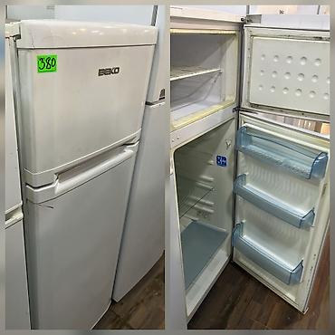 Beko ikiqapılı soyuducu. Üst hissədə dondurucu, alt hissədə soyuducu