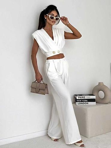 Kompleti: 🔥Ženski elegantni komplet – prsluk crop i široke pantalone
✅3200 din — 4