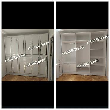 Paltar dolabları, qarderoblar: Yeni, 3 qapılı, Güzgülü, Ağ, Digər material, Açılan, Düz dolab — 13