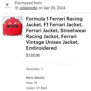 Üst geyimi: F1 FERRARİ JAKET sezon gələndə daha baha satıla bilər!! 120 dollara — 2