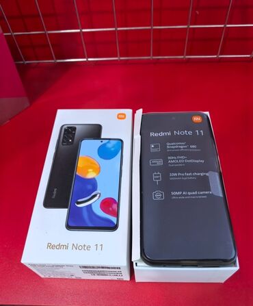 Redmi Note 11, 128 ГБ, цвет - Синий, Гарантия, Кнопочный, Сенсорный