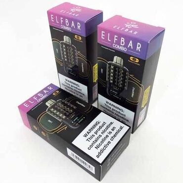 Qəlyan, vayp və aksesuarları: ELFBAR COMBO Qara Qarağat Moruq + Üzüm 25000 Tüstü İkili dad, dadı