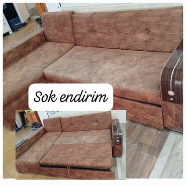 Masa və oturacaq dəstləri: Künc divan, İşlənmiş, Açılan, Bazalı, Parça, Ödənişli çatdırılma