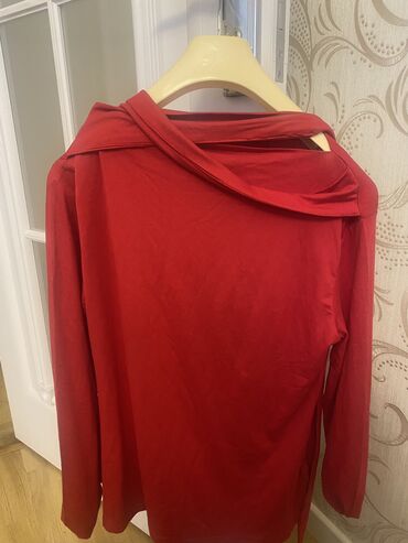 женская ажурная кофта: L (EU 40), цвет - Красный