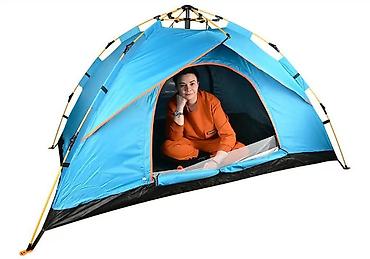 Палатки: Палатка кемпинговая двухместная (200х150х125см) Цвет : Хаки и Голубой — 8