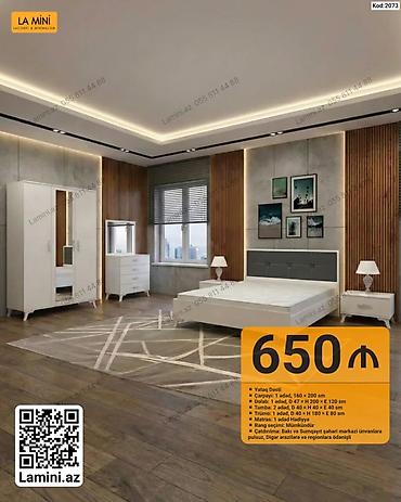 Ev və bağ: La Mini – Yataq Dəsti (Kod: 2073) Məzmun: - Çarpayı: 1 ədəd, 160 × — 1