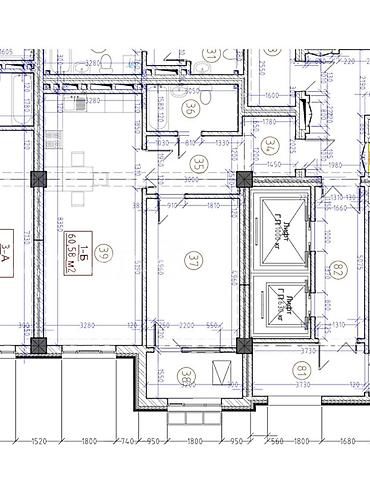 Продажа квартир: 1 комната, 60 м², Асанбай мкр Элитка, 7 этаж, ПСО (под самоотделку) — 3