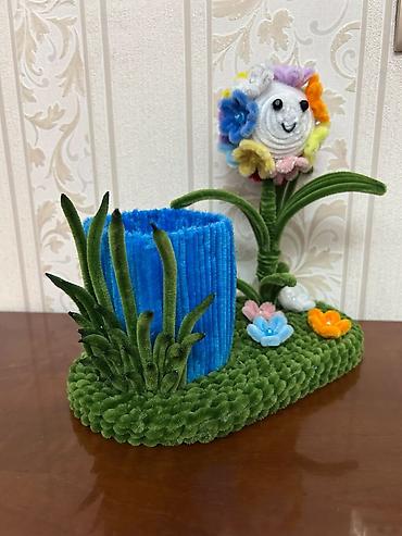 nar 1 saat: Əl işi dekorativ qələmqabı və stol üstü təşkilatçı - Material: yumşaq — 3