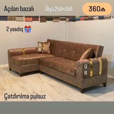 ucuz divan kreslo: Угловой диван, Новый, Раскладной, С подъемным механизмом