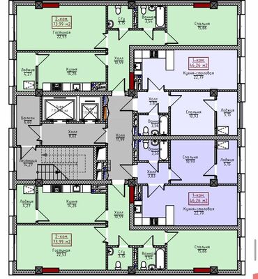 квартиры для ифтара: 1 комната, 47 м², Элитка, 12 этаж, ПСО (под самоотделку)