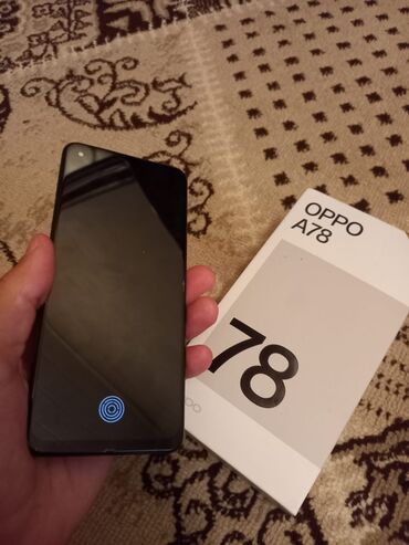 Oppo: Oppo A78, 256 GB, rəng - Qara, Barmaq izi, Zəmanət