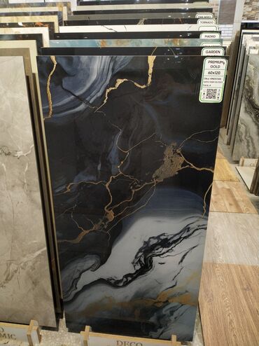 qara pol: PREMIUM GOLD keramika kafeli – 60x120 sm - Mənşə: Hindistan - Səthi
