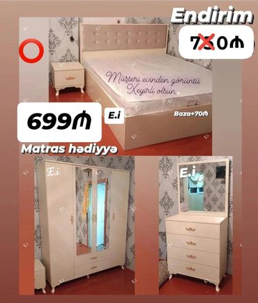 tek neferlik krovat: *Yataq dəsti / Yataq otağı mebeli 699 AZN 💥* ✔️Rəng seçimi var ✔️