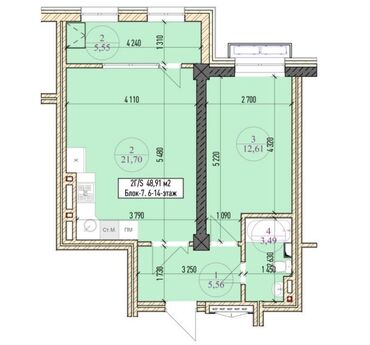 рабочий гарадок квартира: Строится, Элитка, 2 комнаты, 49 м²