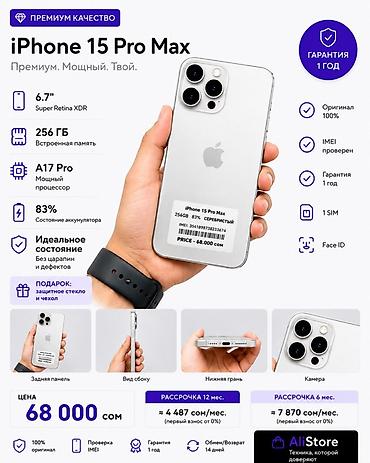 iphone air бишкек: IPhone 15 Pro Max, 256 ГБ, серебристый Характеристики и особенности — 1