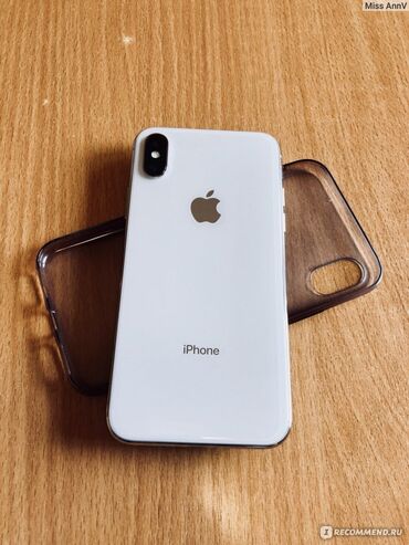 корпус nokia: IPhone X, Б/у, 64 ГБ, Белый, Защитное стекло, Чехол, 100 %