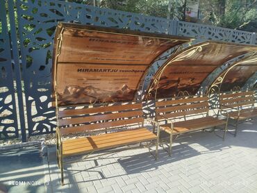 Садовые зонты: Скамейка с навесом 15000сом скамейка с подлокотник 6500 — 6