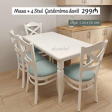 quxna stulu: Yeni və Sifarislə Masa dəsti 299_azn Ölçü 1.20/70 Rəng secimi var — 2