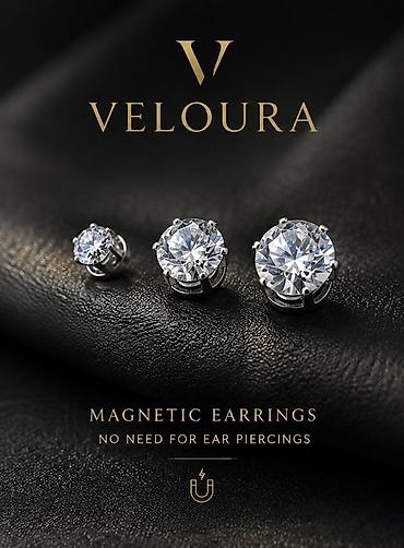 qulaq piercing: Veloura maqnit sırğalar - Qulaq deşməyə ehtiyac yoxdur – güclü maqnit — 1
