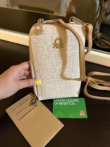 dəri çantalar: United Colors of Benetton çiyin/çarpaz telefon çantası və kartlıq seti — 2