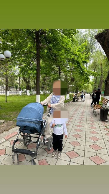 Коляски: Коляска, цвет - Голубой, Б/у