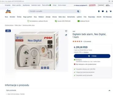 Ostale dečije stvari: *** SUPER AKCIJA *** #2872 Digitalni bebi alarm - REER; Jasan zvuk; — 10