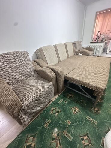 мяхкий мебель бу: Ашкана үчүн жумшак бурчек, Колдонулган, Өзү алып кетүү, түсү - Саргыч боз