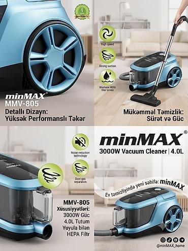 Tozsoran minMax MMV-805 3000w 4l yuyula bilən hepa filtr Çatdırılma lalafo.az -da Tozsoran minMax MMV-805 3000w 4l yuyula bilən hepa filtr Çatdırılma