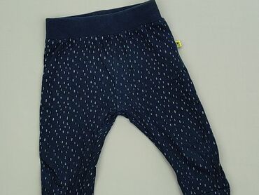 Spodnie: Spodnie 9-12 m, wzrost - 80 cm., stan - Bardzo dobry, wzór - Groszek, kolor - Niebieski