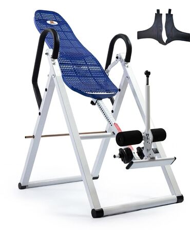 эллептический тренажер: Инверсионный стол Элит с Петлей Глиссона синий Рассчитан на вес до