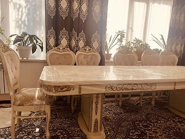 Гарнитуры для зала: Гарнитур для зала, Б/у, Стул, Диван, Стол, Самовывоз, цвет - Бежевый — 1