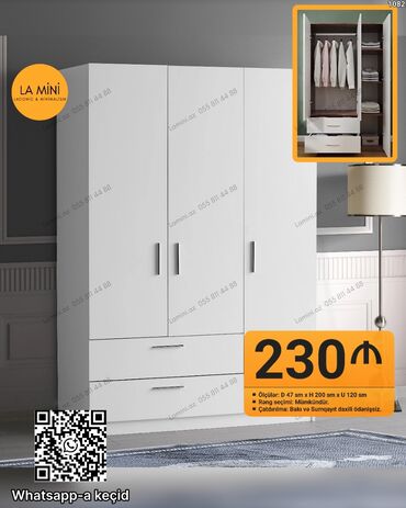Açılan, 3 qapılı Düz dolab, Şifonyer