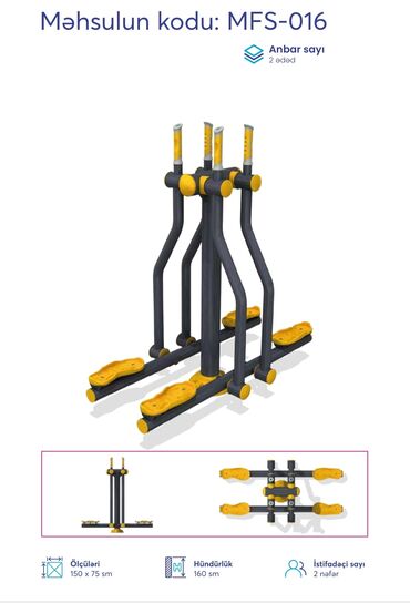 Digər trenajorlar: Açıq hava fitnes avadanlıqları – sarı/qrafit rəng palitrası, metal — 16