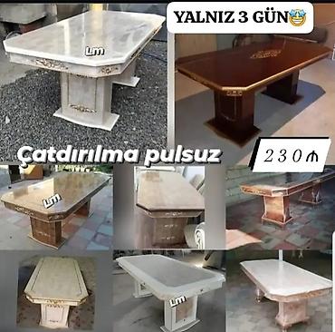 metbex mebeli ucun mermer: Qonaq masası, Yeni, Açılmayan, Mərmər, Dördbucaq masa — 1