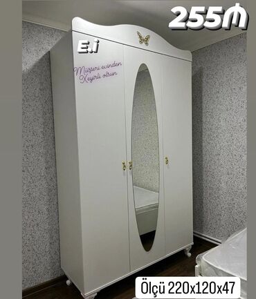 гардеробная мебель: *3 Qapılı Dolab 255Azn💥* ✔️Rəng seçimi var Ölçü 220x120x47 ✔️ *Şəhər
