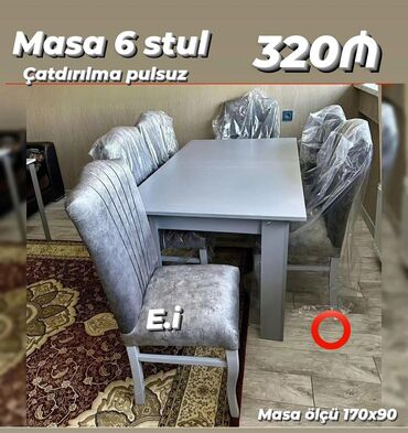 купить компьютерный стол бу: Qonaq otağı üçün, Yeni, 6 stul