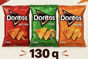 Doritos məhsulları – Hot Corn, Taco və Nacho dadları. 130 q. 1 ədədi lalafo.az -da Doritos məhsulları – Hot Corn, Taco və Nacho dadları. 130 q. 1 ədədi