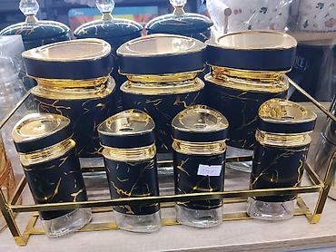 Ашкана буюмдары: Набор банок и ёмкостей для кухни в подставке - Комплект из 8 — 1