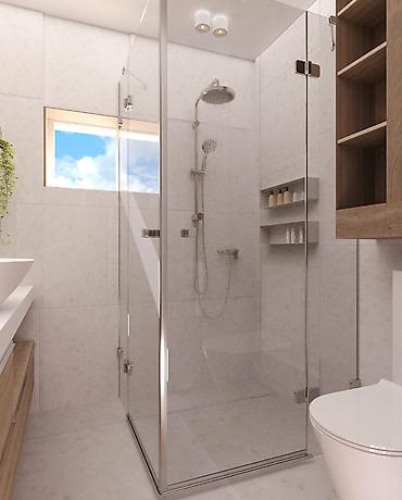 Tikinti işləri: «Barn House»: ▸ 60 m² — 2 yataq otağı, zal, studio tipli mətbəx — 14