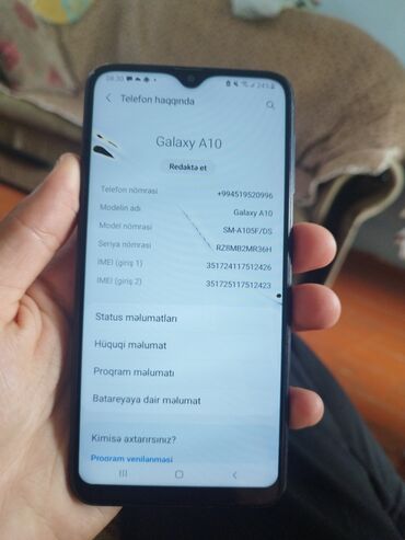 Samsung Galaxy A10, 32 GB, rəng - Qara, Face ID