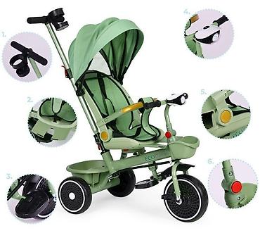 nike za decake: 2u1 tricikl sa rotirajućim sedištem i sklopivom tendom – Green — 5