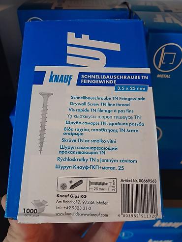 alçipan ölçüsü: Knauf Schnellbauschraube TN Feingewinde – alçıpan üçün incə yivli TN — 1